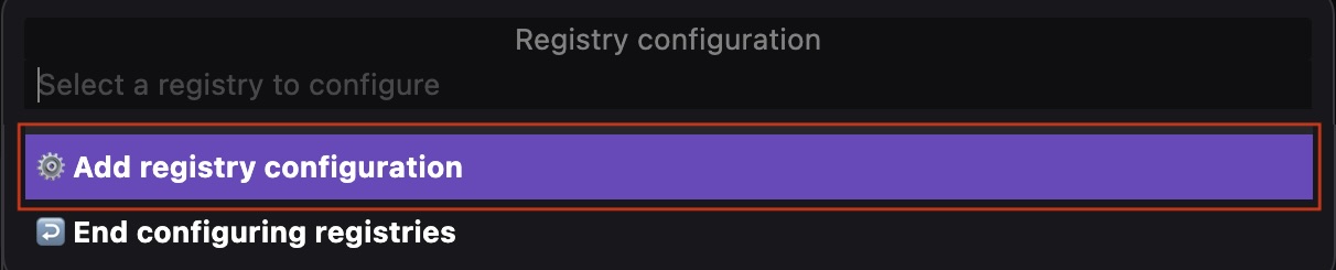 adding registry configuration