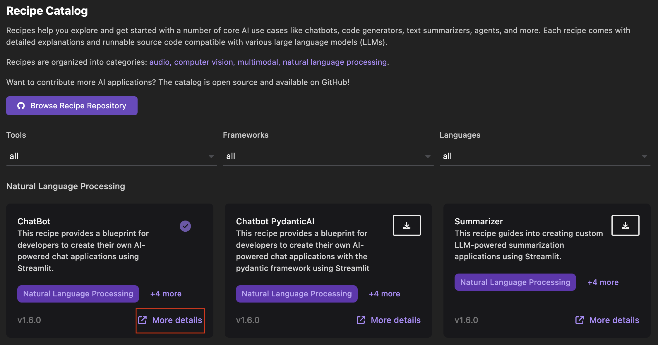 more details of a recipe